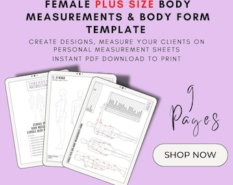 Weibliche PLUS SIZE Körpermaße und Body Form Vorlagen
