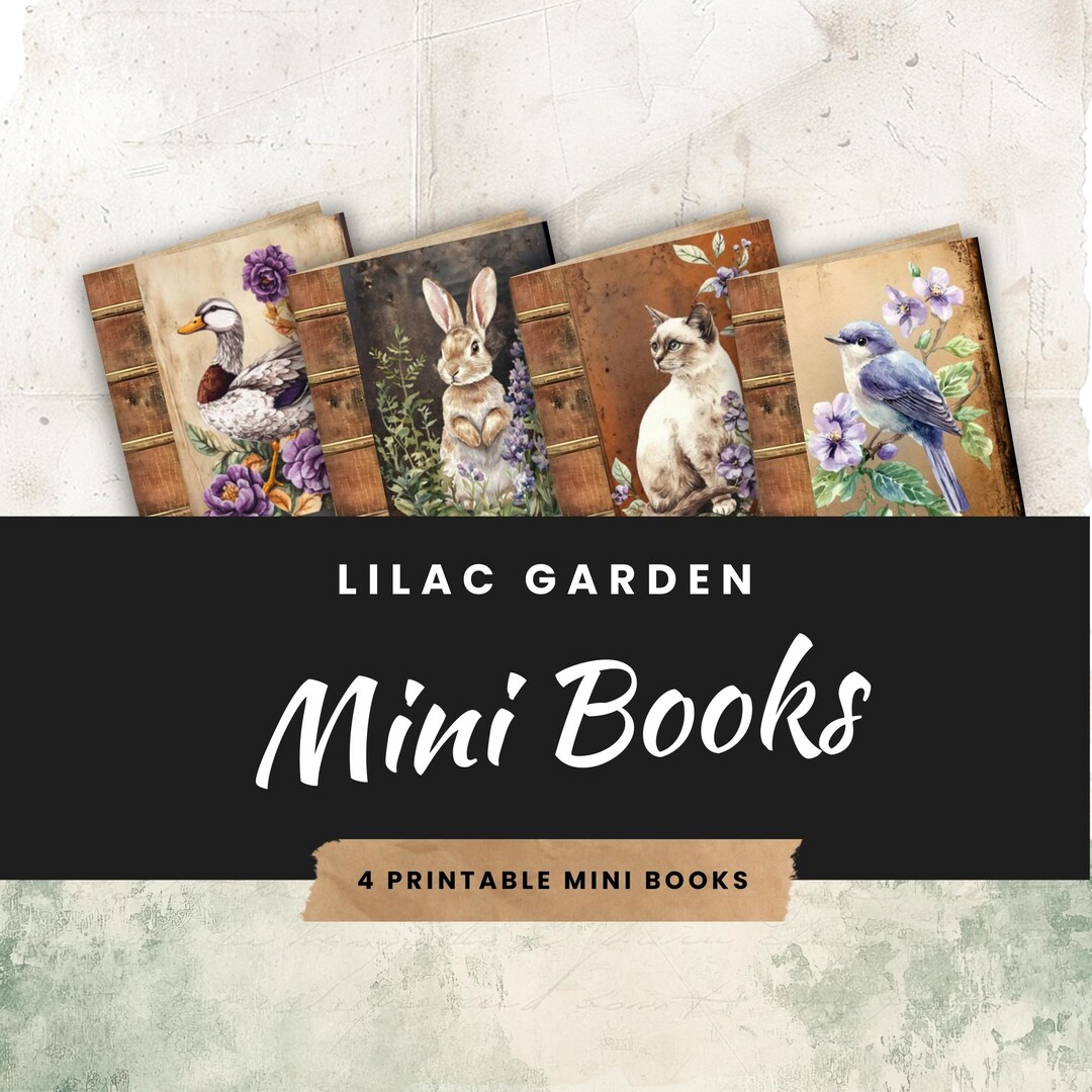 Lilac Garden Mini Book: Vintage Animal Collage Sheets (digital Download ...
