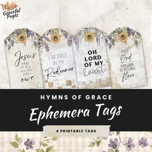 Hymns Junk Journal Kit: Vintage Ephemera Tags (Digital Download)