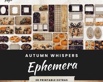 Autumn Junk Journal Ephemera Kit: Fall Truck Collage Sheets (Digital Download)