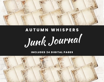 Cozy Autumn Junk Journal Pages: Printable Scrapbook Paper (Digital Download)