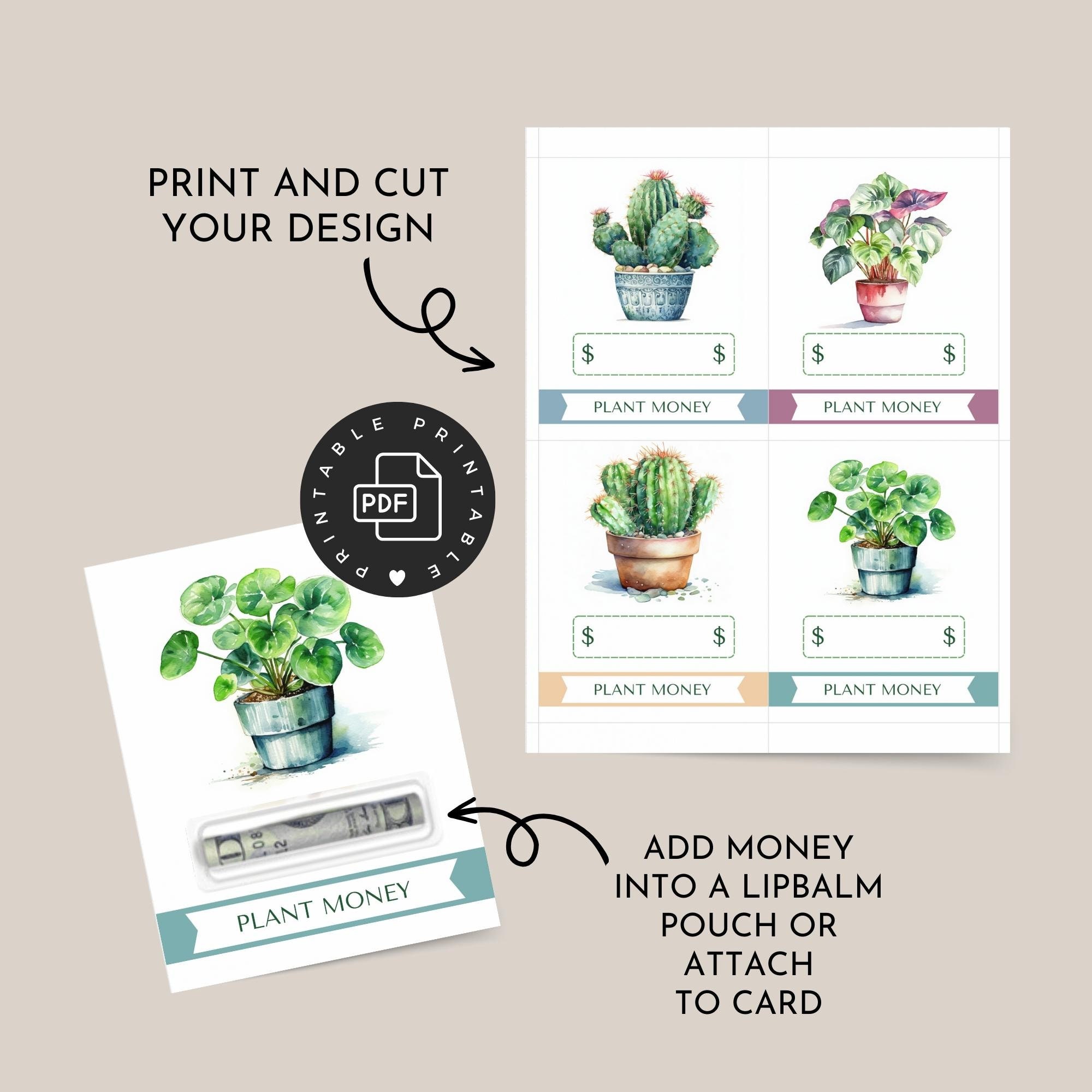 Printable Money Card PNG Designs, Birthday Gift Money Card Holder, Lip ...