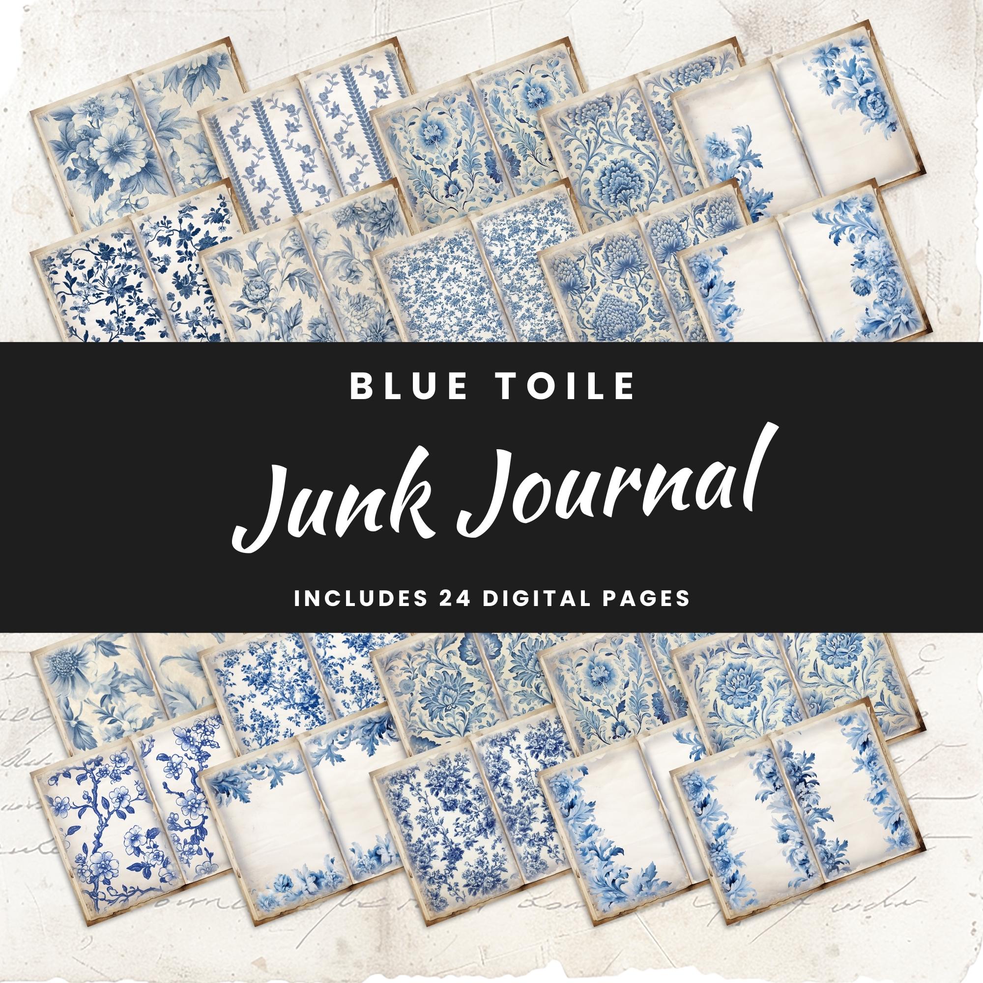 junkjournal【vintage Blue】 Junk Journal Kit Vintage Blue: Vintage Ephemera for Junk