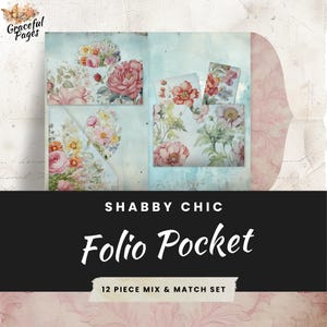 Floral Junk Journal Kit: Shabby Chic Folio Printables (Digital Download)
