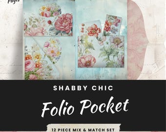 Floral Junk Journal Kit: Shabby Chic Folio Printables (Digital Download)