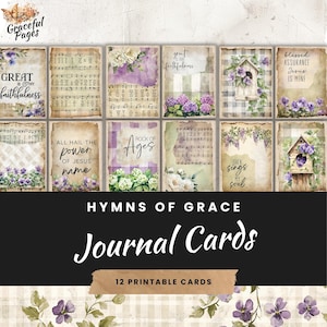 Hymns Junk Journal Kit: Vintage Ephemera Cards (Digital Download)