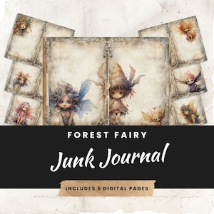 Forest Fairy Junk Journal Pages: Printable Scrapbook Paper (Digital Download)
