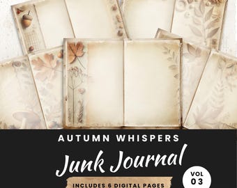 Autumn Junk Journal Pages: Cozy Fall Scrapbook Paper (Digital Download)