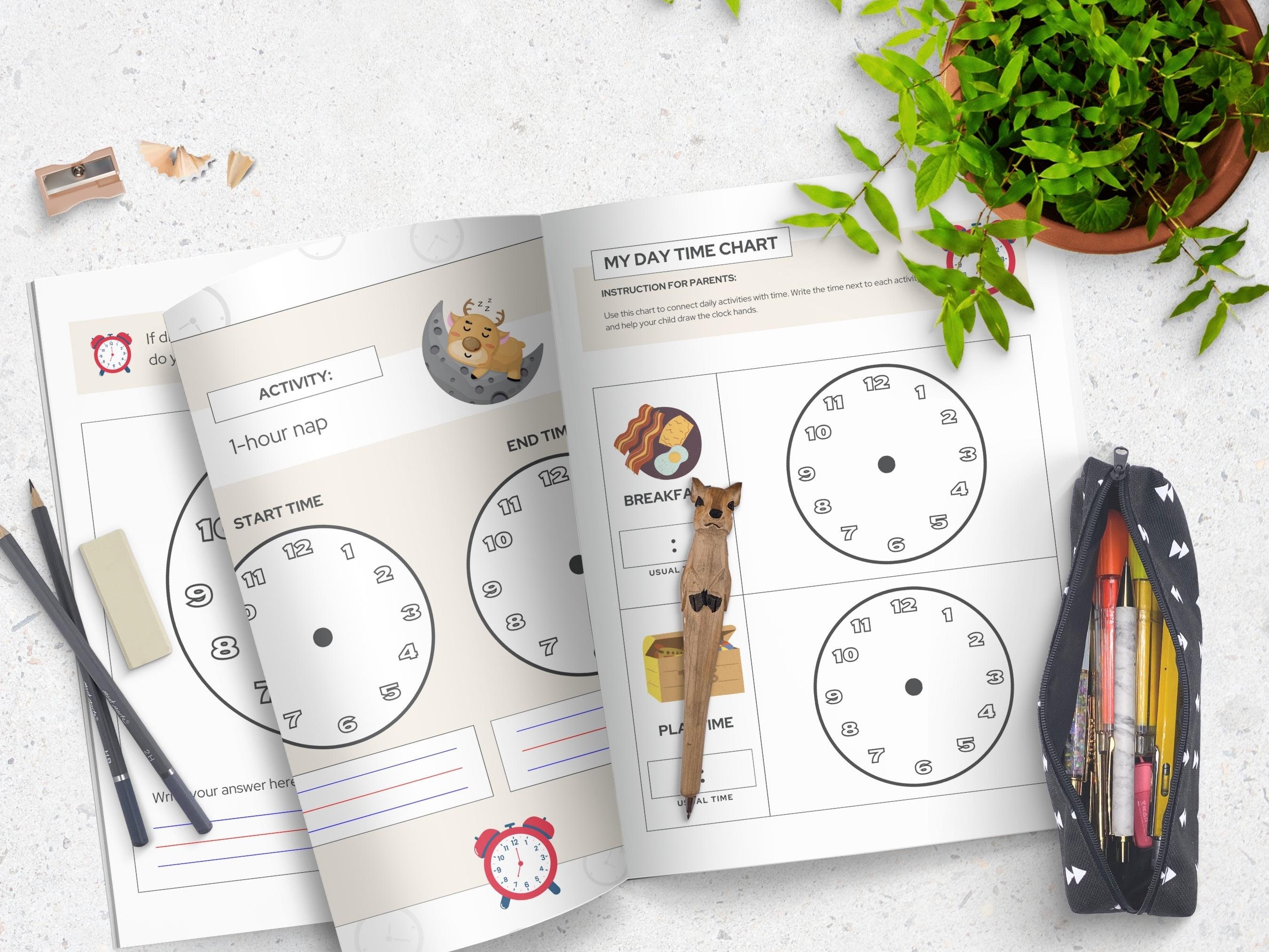 Learning Clock Printable Learn to Tell Time Homeschool - Etsy