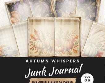 100 Autumn Junk Journal Kit, Digital Scrapbook Paper, Fall Printable ...