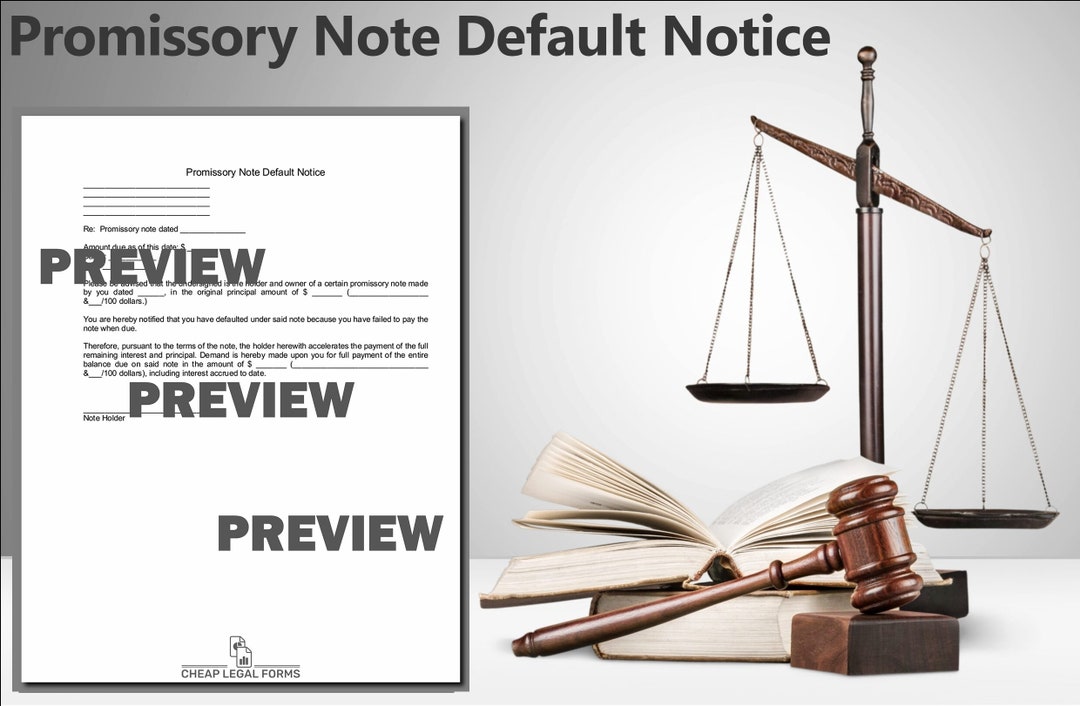 Promissory Note Default Notice - Etsy