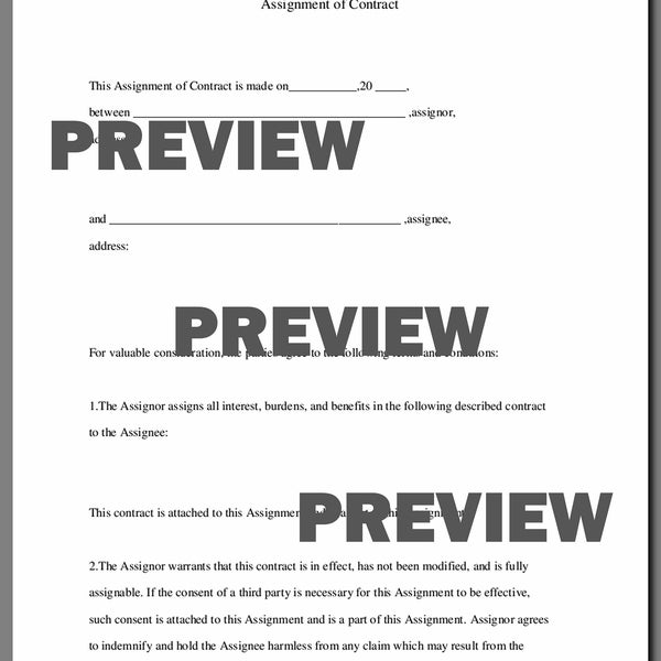 Assignment Of Contract
