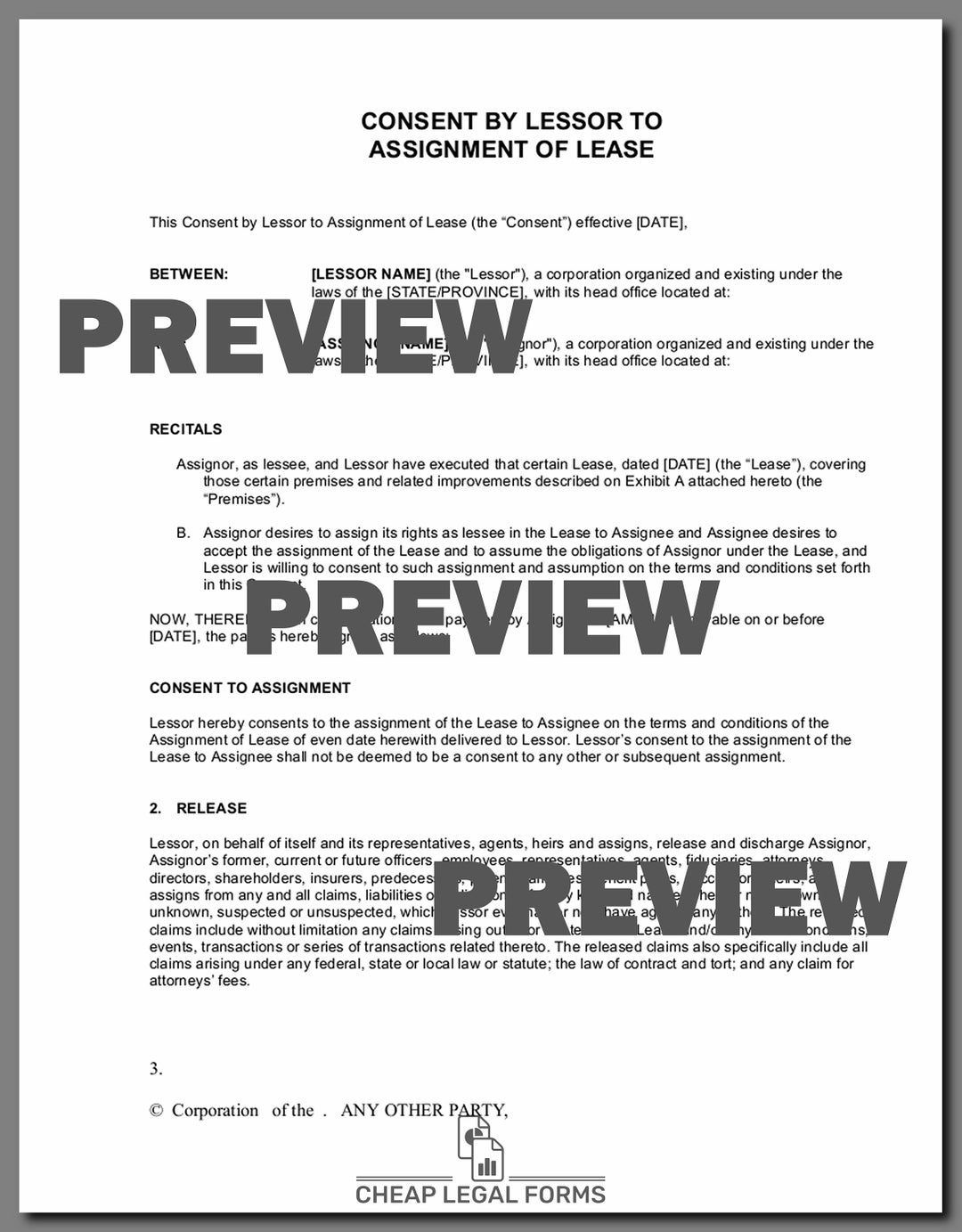 lessor consent to assignment of lease