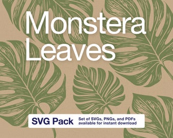 Monstera Leaves by Prompt Design Art SVG PNG Clip Art
