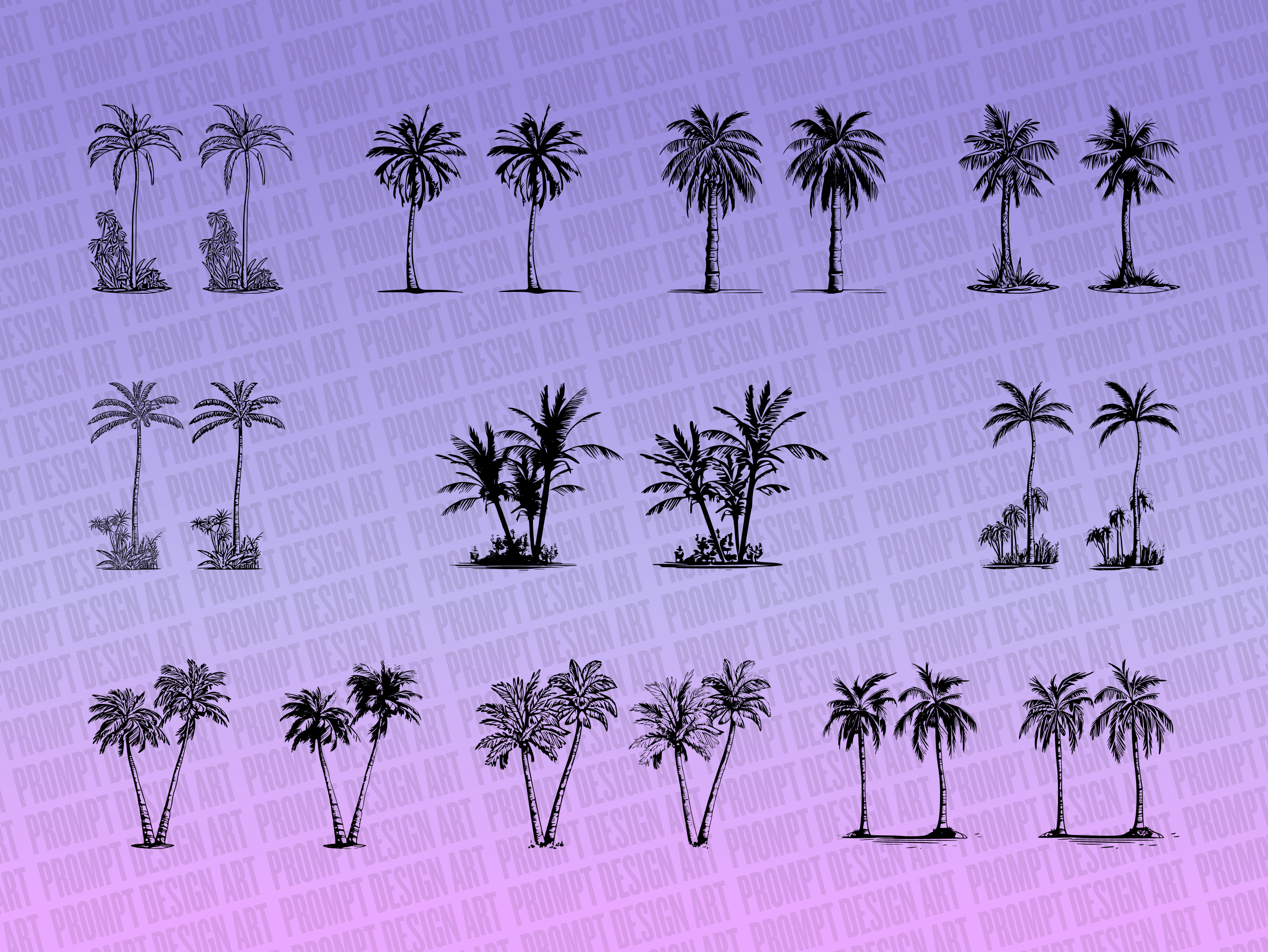 11 Palm Tree SVG Bundle - Instant DOWNLOAD, Tropical Clip Art, Svg for ...