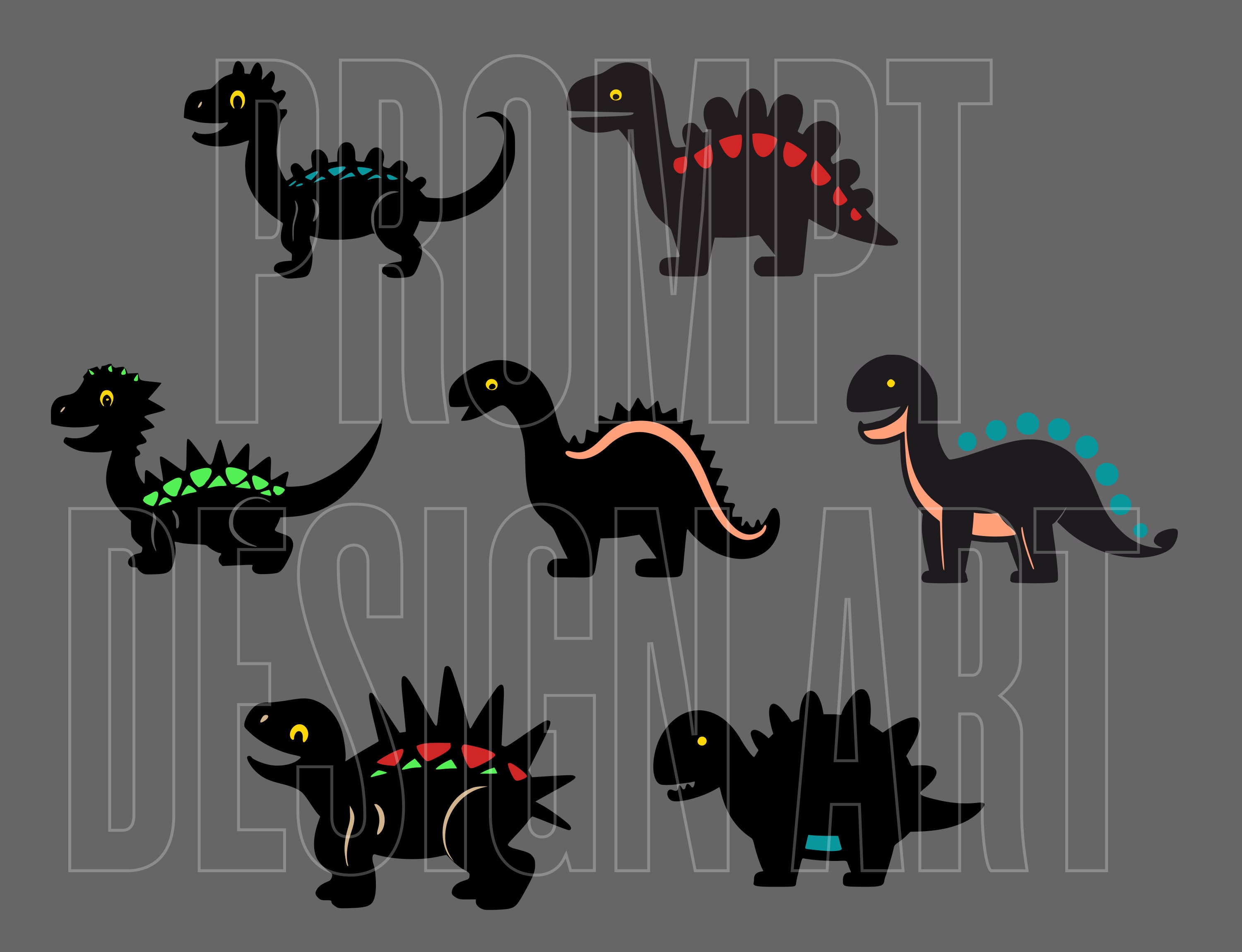 Loading Dinosaur Dinosaur SVG Clipart Bundle Cricut Silhouette Files Cute - Etsy