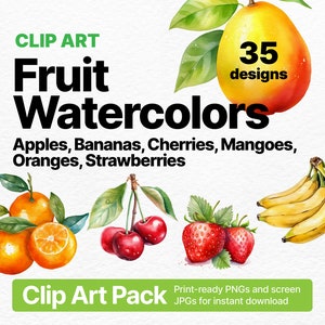 Vibrant JPG Fruit Clipart Bundle | Perfect for Crafts - Unique Teacher Gift