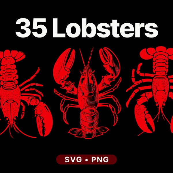 35 Lobsters DIY SVG Bundle by Prompt Design Art