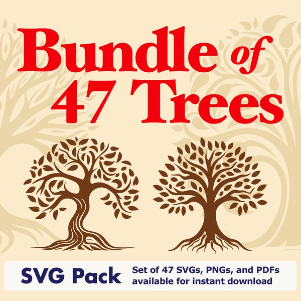 Bundle of 47 Trees SVG Bundle by Prompt Design Art