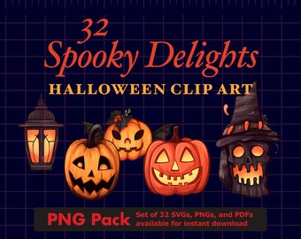 Halloween Clipart JPG and PNG with Transparent Backgrounds