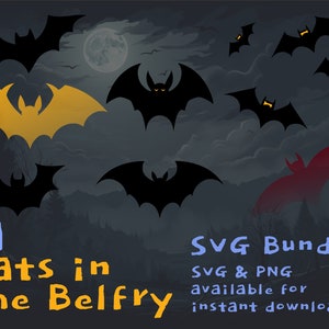 Bat SVG Bundle | Halloween Bat Clipart, Halloween Bat Silhouette Cricut Files,  SVG + PNG download