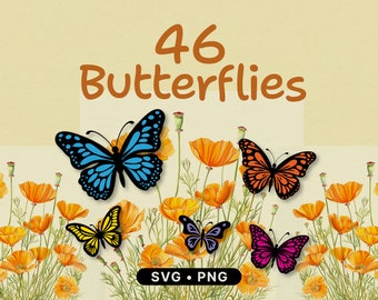 46 Butterflies SVG Pack by Prompt Design Art