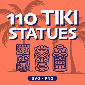 110 Tiki-standbeelden DIY SVG-bundel van Prompt Design Art