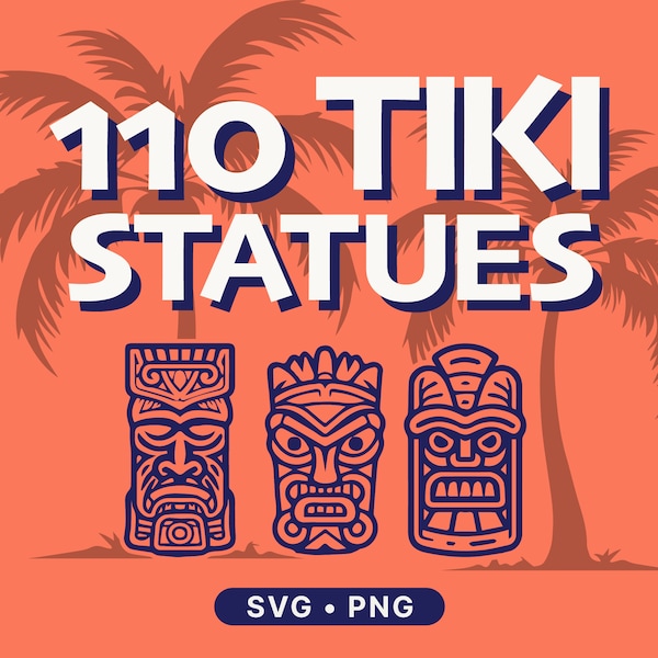 110 Tiki Statues DIY SVG Bundle by Prompt Design Art