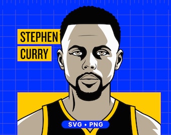 Stephen Curry Portrait SVG Clip Art