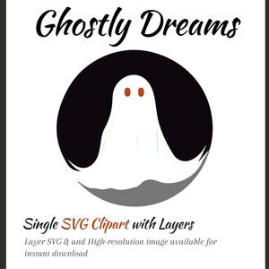 Ghost SVG Clipart, Spooky Halloween Ghost Clipart, Ghost Cut File, Ghost Cricut | SVG & PNG Instant digital download