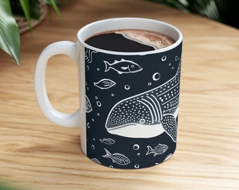 Whale Shark 11oz Coffee Mug: Oceanic Sea Creatures Ceramic Mug by Prompt Design
