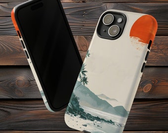 Beachside Serenity Tough Phone Case for iPhone, Samsung & Pixel - Matte/Gloss Finish by Prompt Design