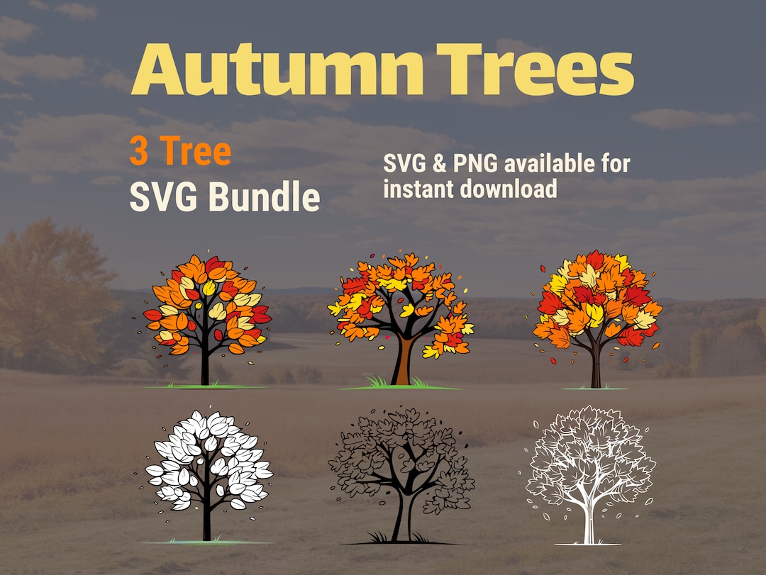 Autumn Tree SVG Bundle Fall Tree SVG Pack Tree Cut Files for Etsy