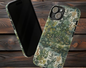 Botanical Bliss Tough Phone Case - Cottagecore Artistic Cover for iPhone, Samsung, Pixel | Nature Inspired Design by Prompt Design