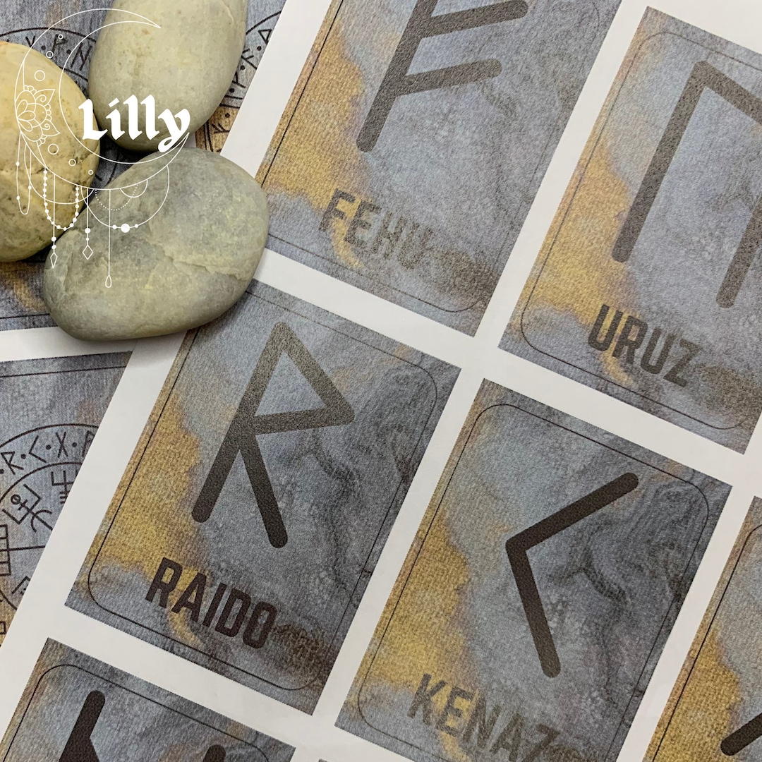 Printable Rune Deck Digital Download Unique Art Deck Runic - Etsy