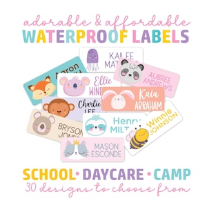 Waterproof Daycare Labels | Name Labels for Clothing Tags | Dishwasher Safe Stickers | Name Stickers | School Supply | Kids Clothing Labels