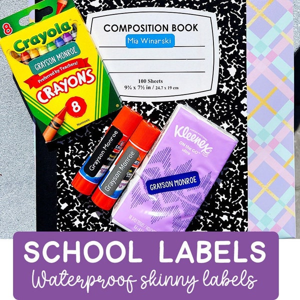School Supply Labels Etsy