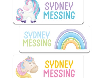 Daycare Labels, Unicorn, Dishwasher Safe Labels, Personalized Name Labels for Daycare, School Supply Labels, Girls Custom Name Labels