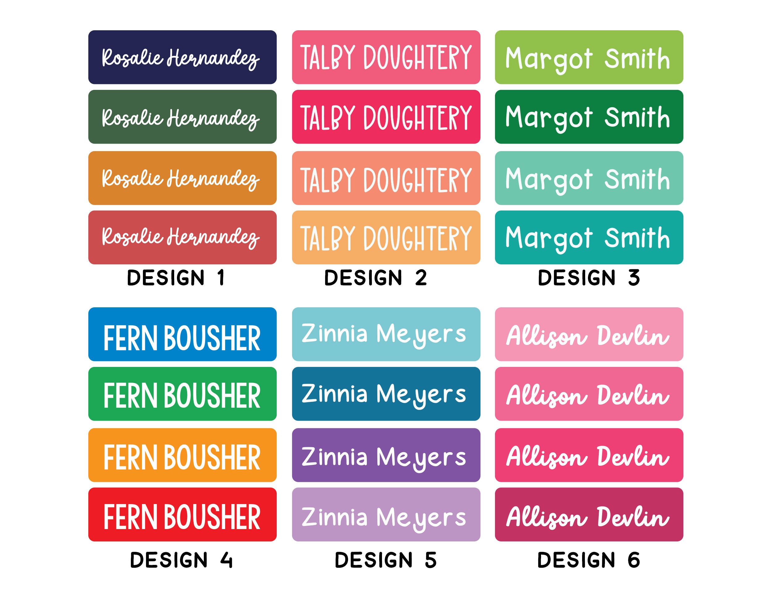 School Supply Labels, Skinny Name Stickers, Waterproof Daycare Labels ...