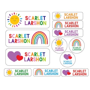  Pegatinas personalizadas para niños. Etiquetas adhesivas con nombre  personalizado. (unicornios) : Productos de Oficina