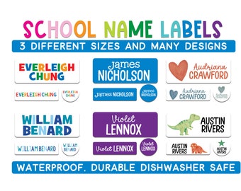 Labels for School | Personalized School Supply Stickers | Waterproof Name Labels | Back to School Labels | Daycare Labels | Dishwasher Safe