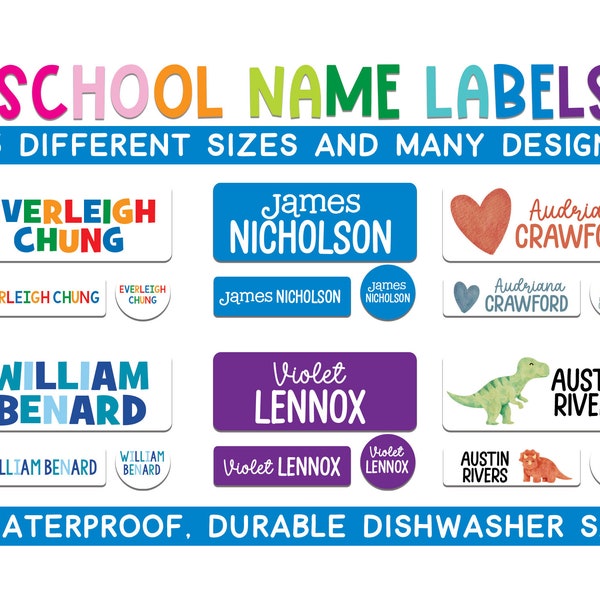 Daycare Labels, Dishwasher Safe Labels, Personalized Name Labels for Daycare, School Supply Labels, Baby Bottle Labels, Pick Your Theme