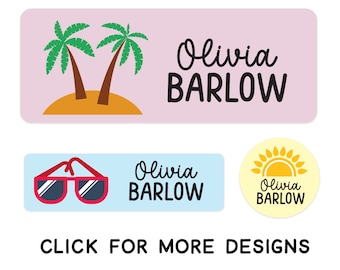 Name Labels for School Supplies | Custom Waterproof Stickers | Dishwasher Safe Labels for Kids | Personalized Name Labels | Daycare Labels