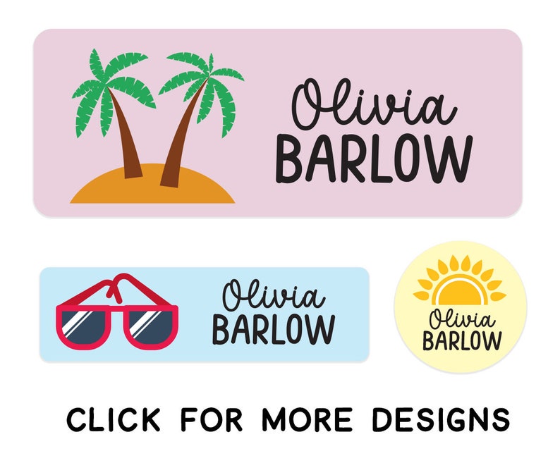 Name Labels for School Supplies Custom Waterproof Stickers Dishwasher Safe Labels for Kids