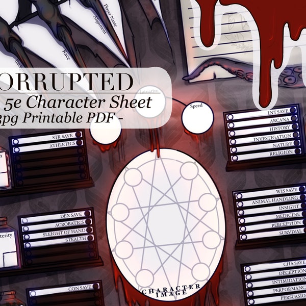Dnd Character Sheet Eldritch - Etsy