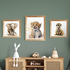 Smiling Baby Cheetah Printable Wall Art - Nursery Art Prints - Safari Animals, Jungle Animals