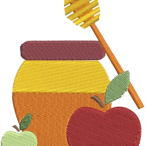 Apples and Honey Rosh Hashanah Embroidery Pattern