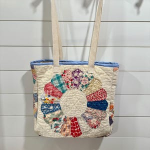 Antike Dresdner Henkel Tasche - Patchwork Leder Bodentasche