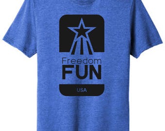 Freedom Fun 65/35 SUBLIMATED Blend Heathered Tee 3 Colors Available