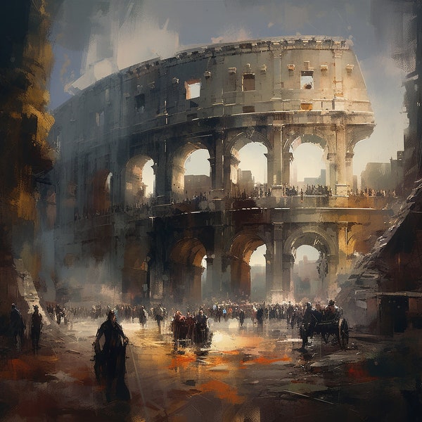 Colosseum Travel Print SVG / Wall Art Roman Colosseum / Colosseum Home Décor / Roma Italy / Printable SVG File